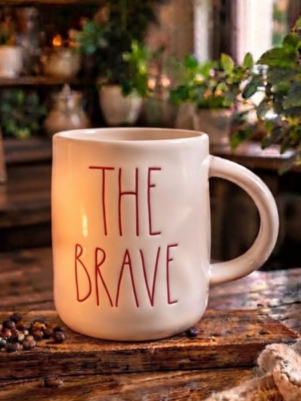 New Rae Dunn THE BRAVE FLAG Coffee Mug 16 Oz Doubled Sided